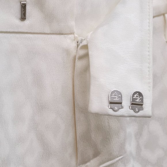 Smythe Cream Tonal Leopard Pattern Trousers - Picture 8 of 8